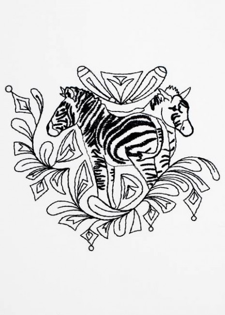 BFC1192 Decorative Elements Series Blackwork Zebras