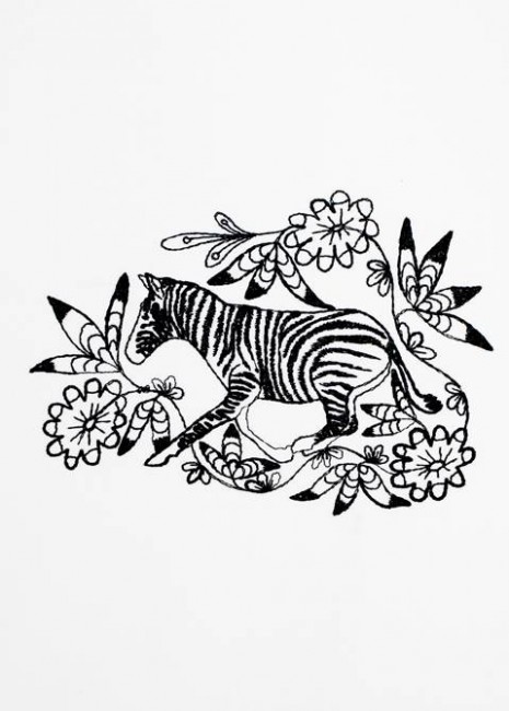 BFC1192 Decorative Elements Series Blackwork Zebras