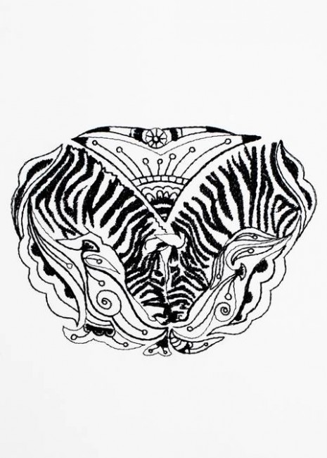 BFC1192 Decorative Elements Series Blackwork Zebras