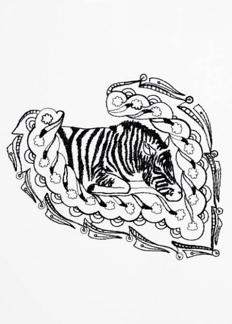 BFC1192 Decorative Elements Series Blackwork Zebras