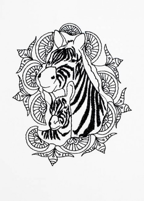 BFC1192 Decorative Elements Series Blackwork Zebras
