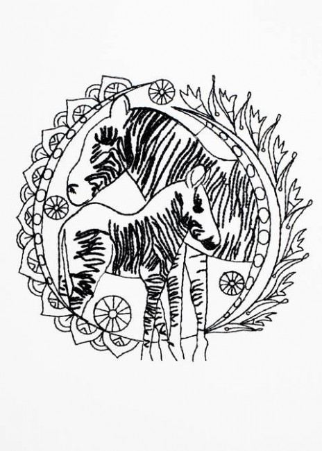 BFC1192 Decorative Elements Series Blackwork Zebras