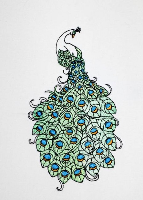 BFC1197 Fanciful Peacocks