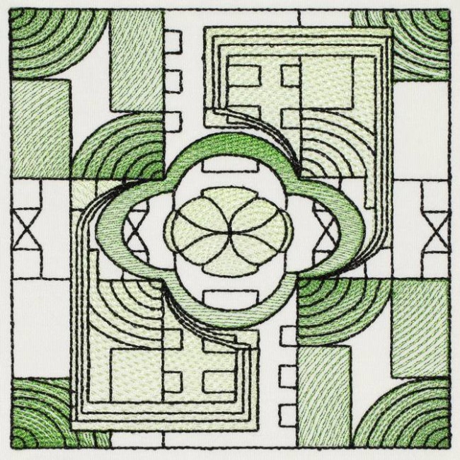 BFC1206 Sheer Geometric Quilt Blocks