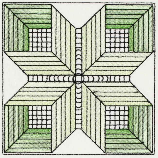 BFC1206 Sheer Geometric Quilt Blocks