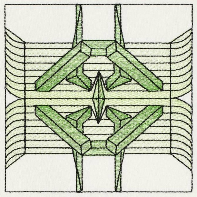 BFC1206 Sheer Geometric Quilt Blocks