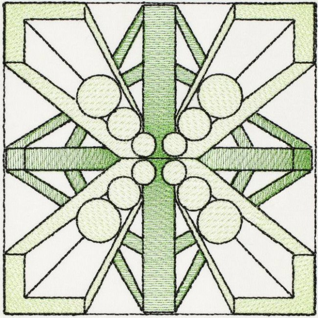 BFC1206 Sheer Geometric Quilt Blocks