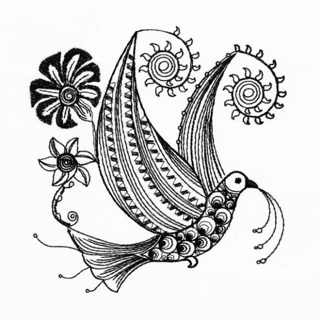 BFC1217 Decorative Elements Series Blackwork Birds