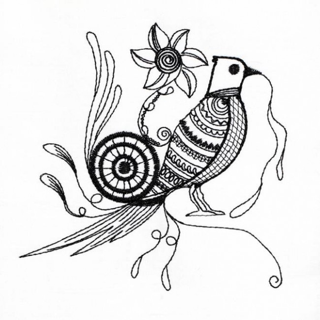 BFC1217 Decorative Elements Series Blackwork Birds