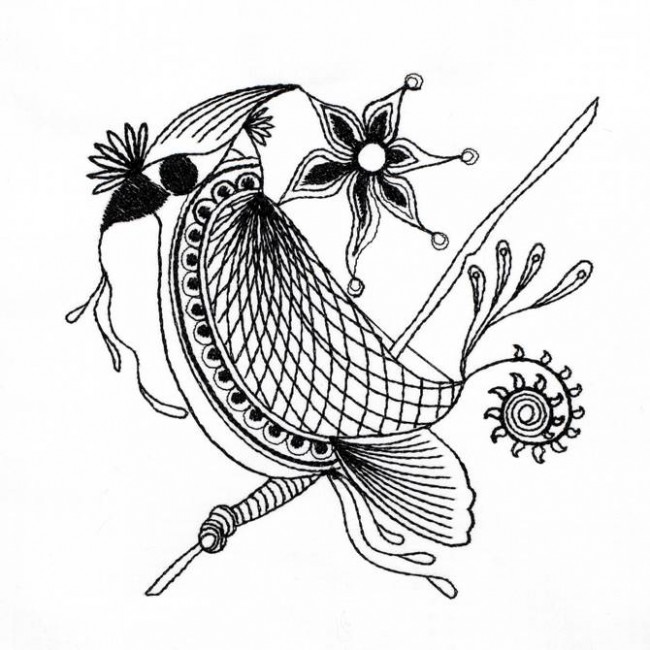 BFC1217 Decorative Elements Series Blackwork Birds