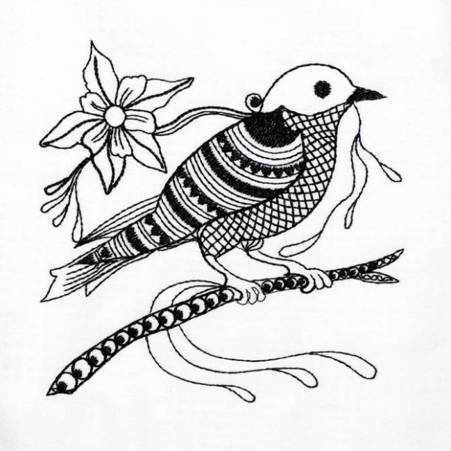 BFC1217 Decorative Elements Series Blackwork Birds