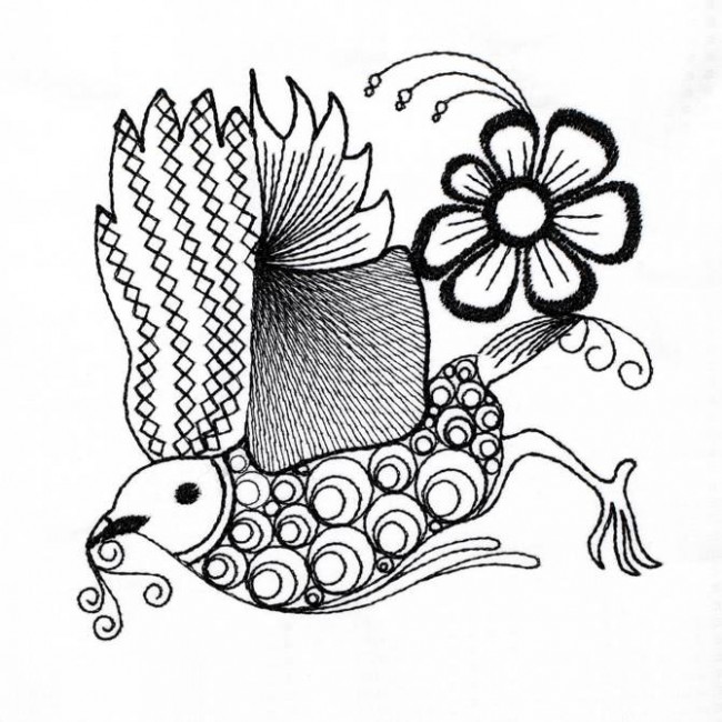 BFC1217 Decorative Elements Series Blackwork Birds