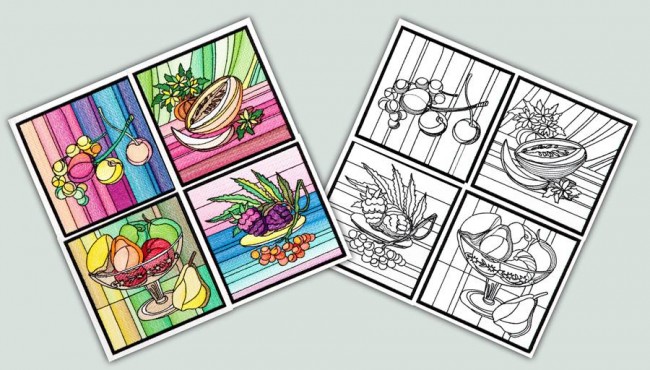 BFC1233 QIH Stained Glass Fruit Blocks II
