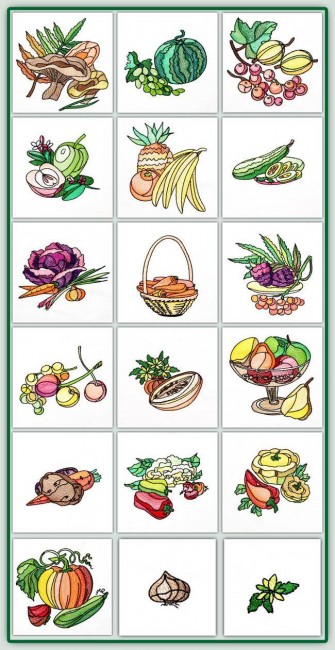 BFC1236 Stained Glass Fruit and Veggies