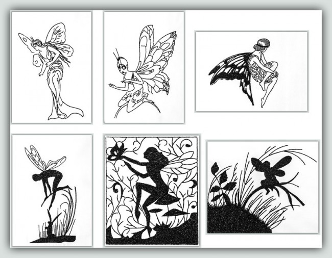 BFC1242 Blackwork Fairies