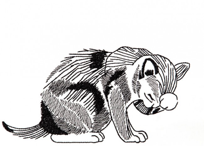 BFC1249 Blackwork Cats and Kittens