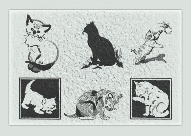 BFC1249 Blackwork Cats and Kittens