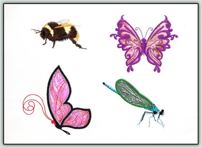 BFC1254 Applique Elements Butterflies and Friends