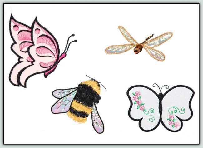 BFC1254 Applique Elements Butterflies and Friends