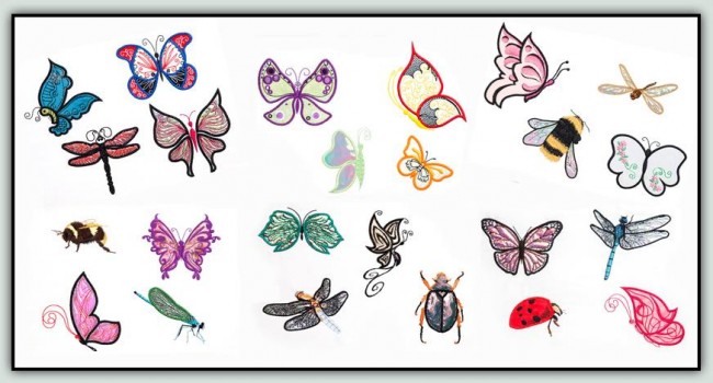 BFC1254 Applique Elements Butterflies and Friends
