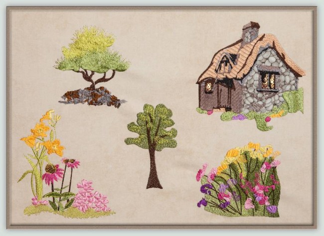 BFC1256 Cottage on the Hill Tote Bag