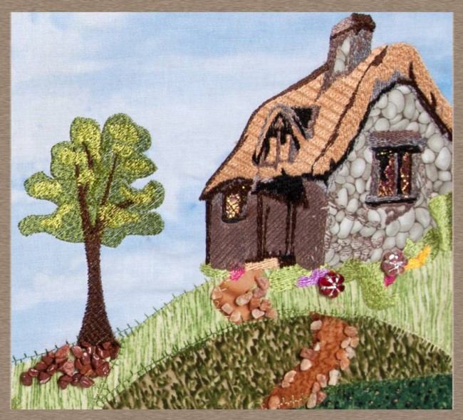BFC1256 Cottage on the Hill Tote Bag