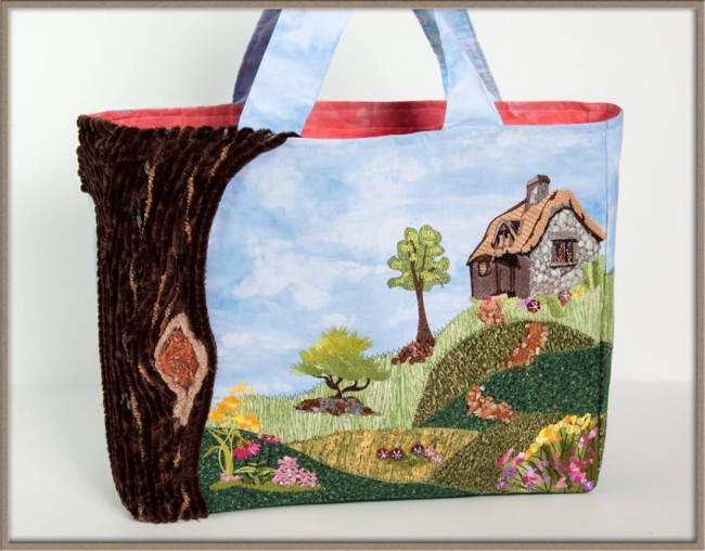 BFC1256 Cottage on the Hill Tote Bag