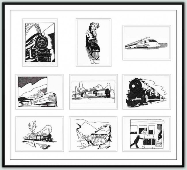 BFC1290 Blackwork - Trains