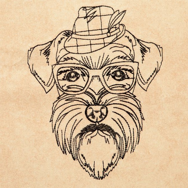 BFC1316 Hipster Canines Blackwork