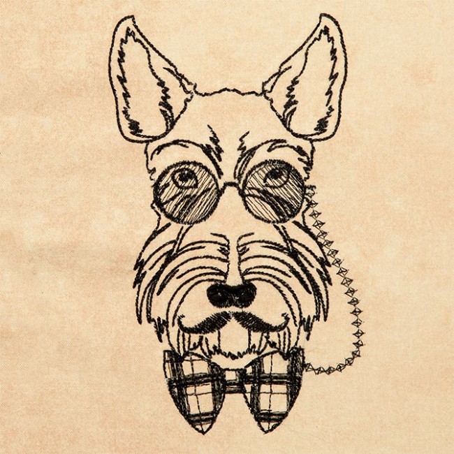 BFC1316 Hipster Canines Blackwork