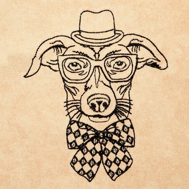 BFC1316 Hipster Canines Blackwork