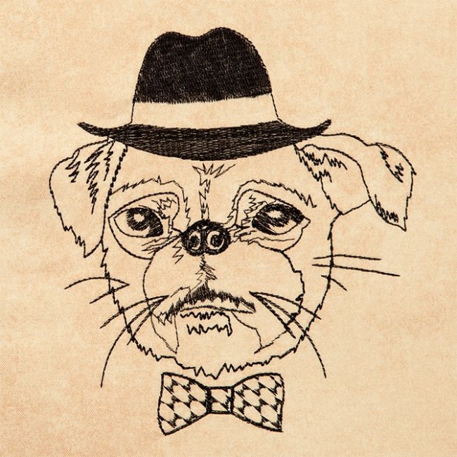 BFC1316 Hipster Canines Blackwork