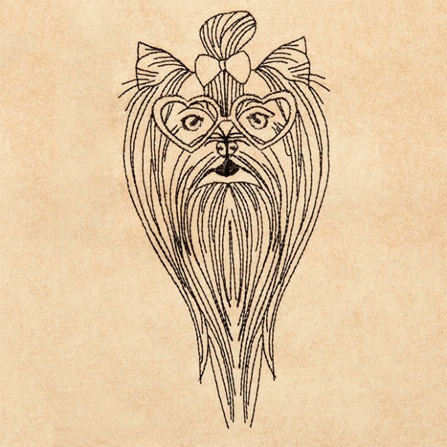 BFC1316 Hipster Canines Blackwork