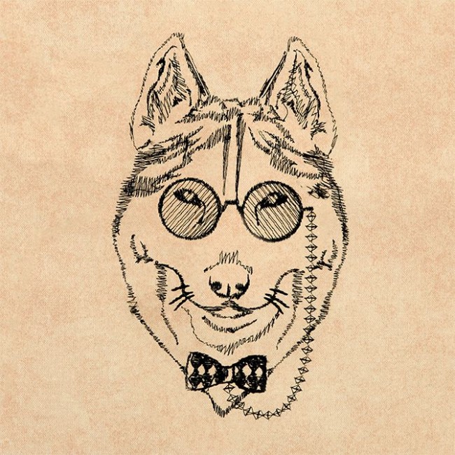 BFC1316 Hipster Canines Blackwork