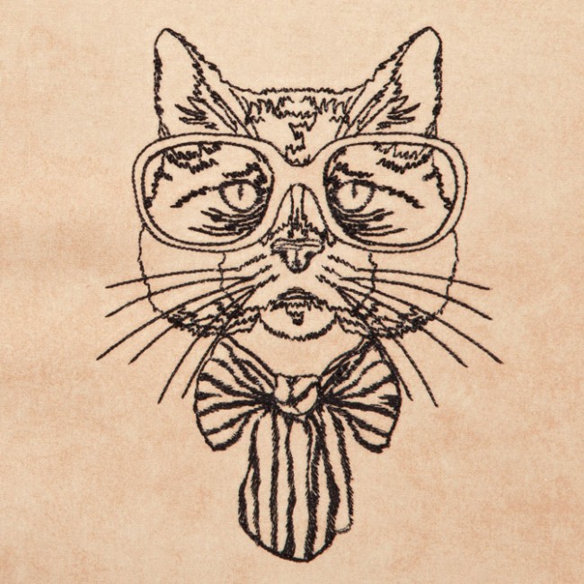 BFC1319 Hipster Felines Blackwork