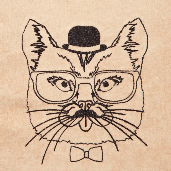 BFC1319 Hipster Felines Blackwork