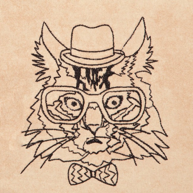 BFC1319 Hipster Felines Blackwork