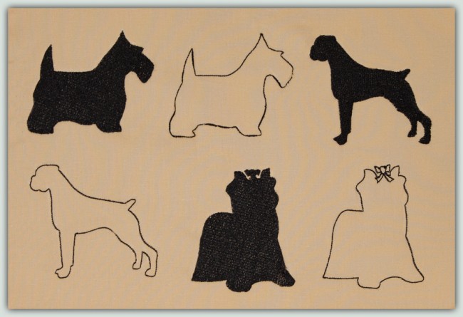 BFC1342 Dogs-Outlines and Silhouettes