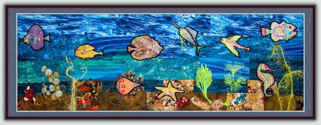 BFC1352 Embellished Sea Life and Tote Bag