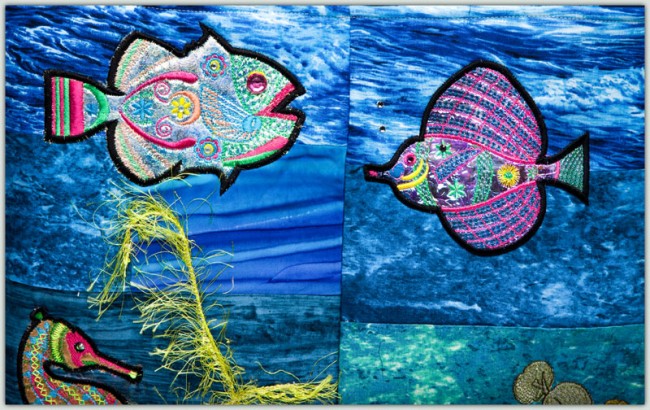 BFC1352 Embellished Sea Life and Tote Bag