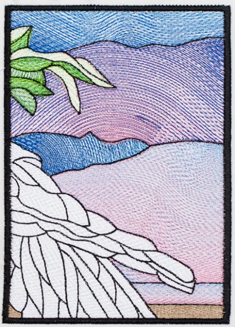 BFC1359 Stained Glass - Cockatoo in a Cherry Tree