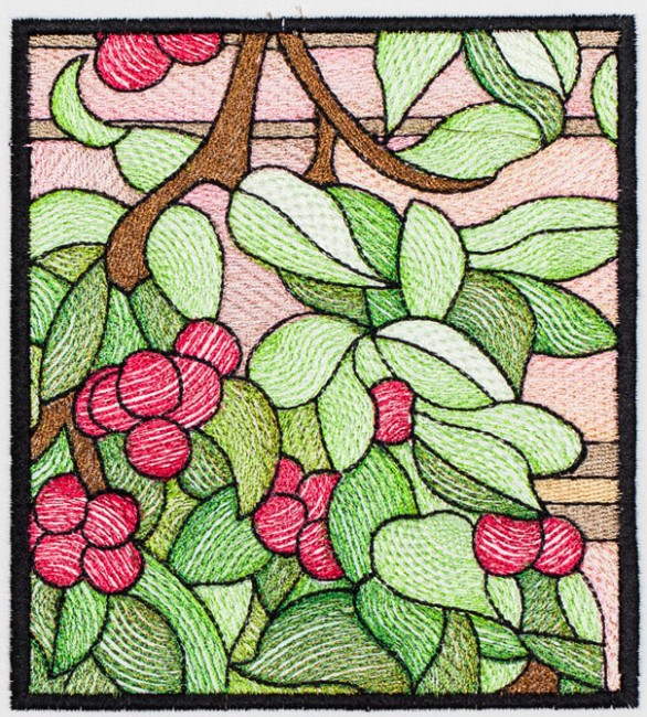 BFC1359 Stained Glass - Cockatoo in a Cherry Tree