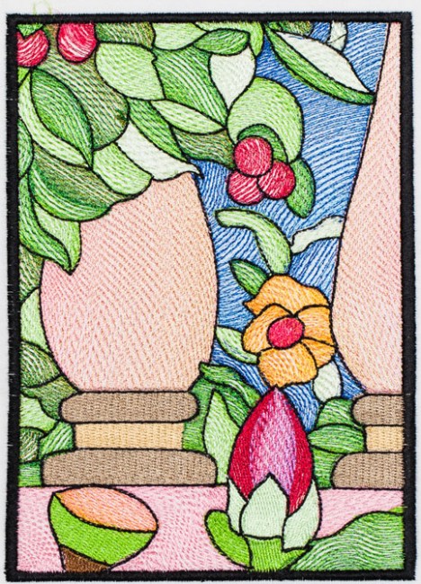 BFC1359 Stained Glass - Cockatoo in a Cherry Tree