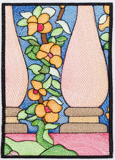 BFC1359 Stained Glass - Cockatoo in a Cherry Tree
