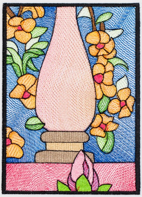 BFC1359 Stained Glass - Cockatoo in a Cherry Tree