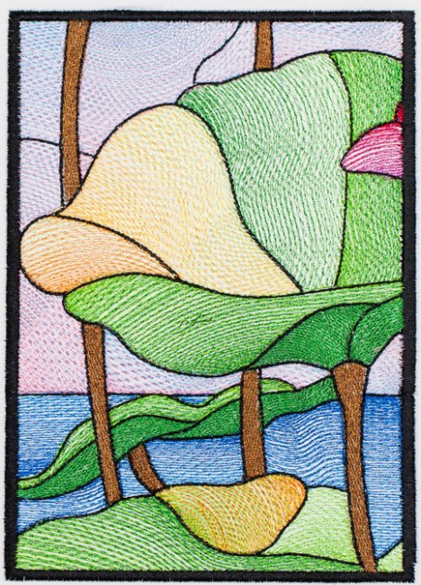 BFC1359 Stained Glass - Cockatoo in a Cherry Tree