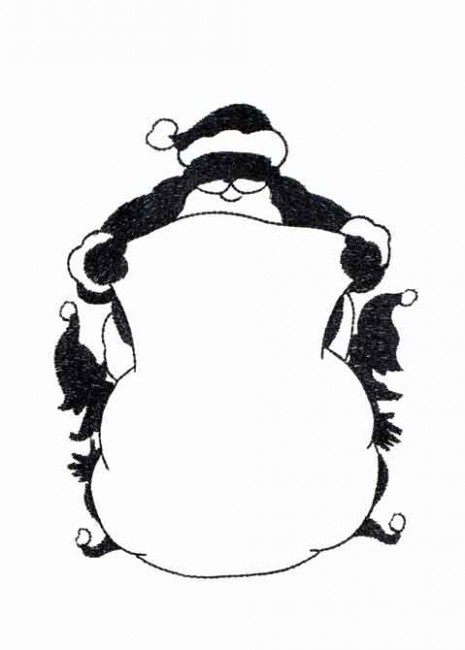 BFC1372 Blackwork Santas