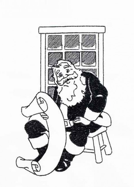 BFC1372 Blackwork Santas
