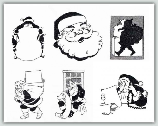 BFC1372 Blackwork Santas