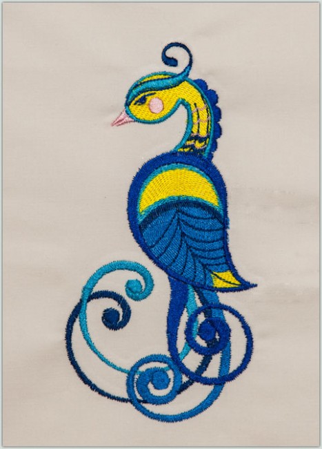 BFC1373 Fanciful Scrolly Birds